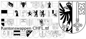 True-Type-Schrift Kantonswappen der Schweiz