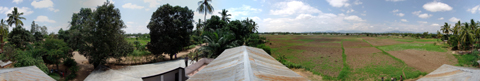 360°-Panorama-Bild vom Dach meines Hauses im Mlabani-Quartier in Ifakara Tanzania