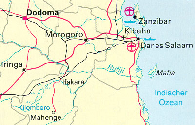 Karte oder Lageplan von Ifakara
